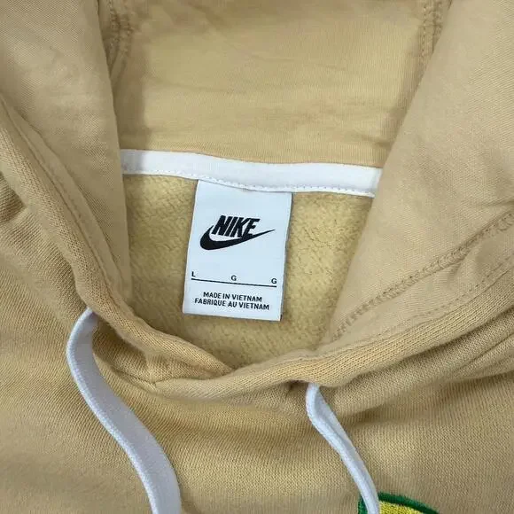 Nike Hoodie Men's Size L  Beige Oregon Ducks Retro Pullover Sweatshirt - Picture 2 of 5